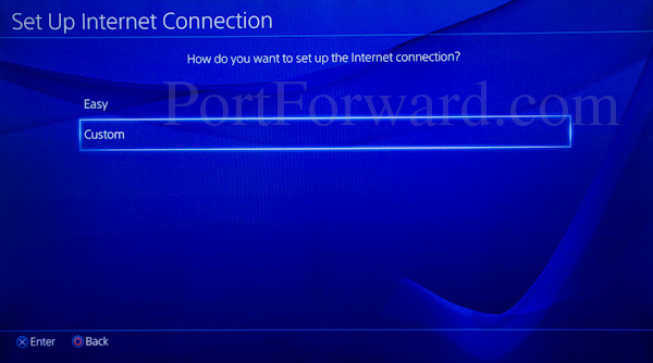 PlayStation 4 custom internet connection