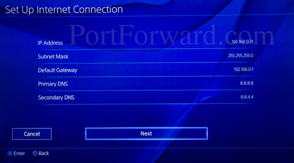 PlayStation 4 ip address next