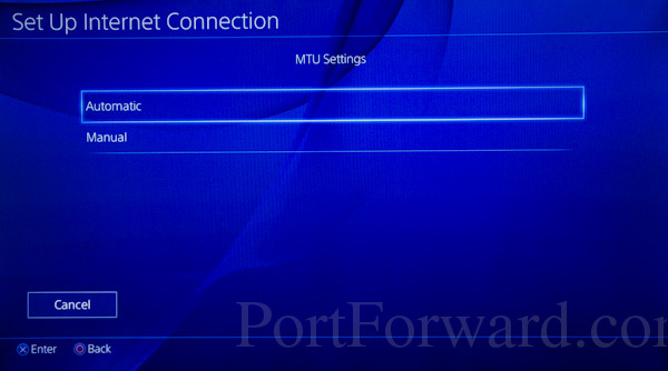 PlayStation 4 mtu settings automatic