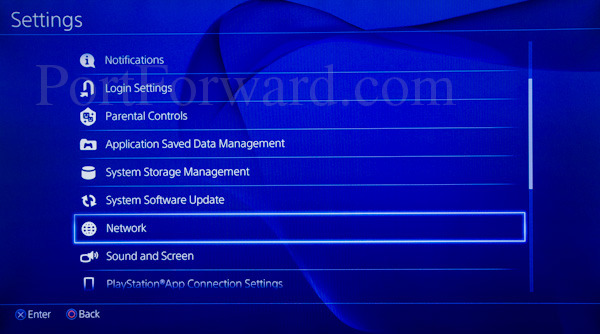 PlayStation 4 network menu