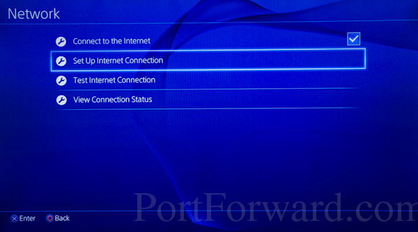 PlayStation 4 set up internet connection